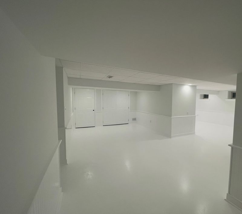 Bright solid-colour coated basement floor, southeastern Pennsylvania